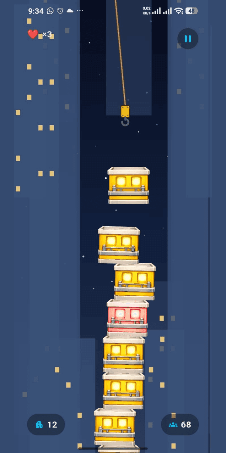 A leaning tower of stacked floors