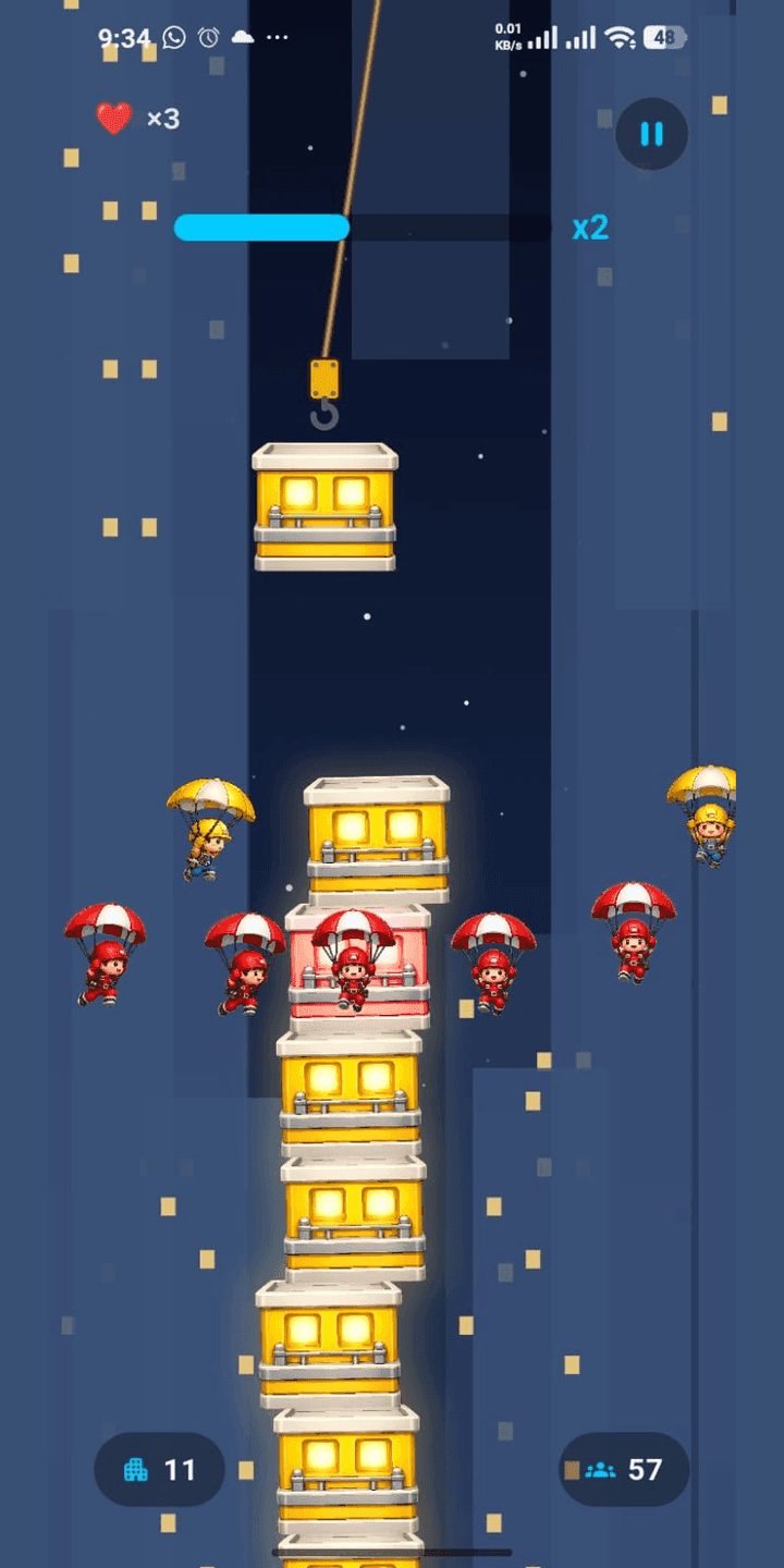 Stack City 3D night gameplay